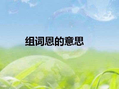 组词恩的意思