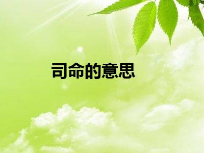 司命的意思
