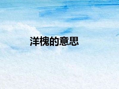 洋槐的意思