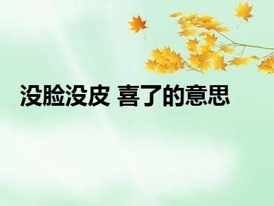 没脸没皮 喜了的意思