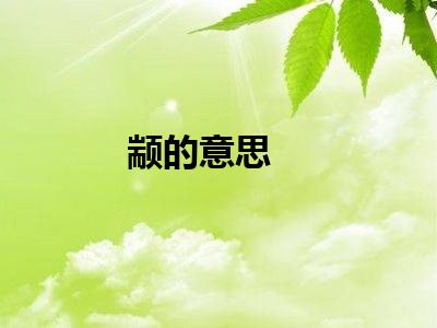 颛的意思