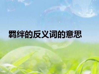 羁绊的反义词的意思