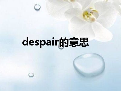 despair的意思