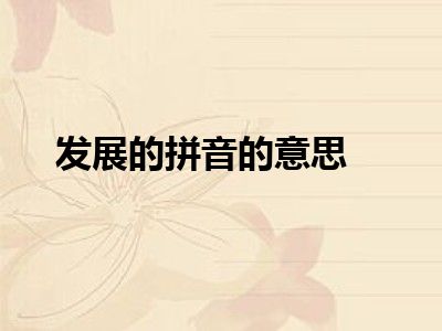 发展的拼音的意思
