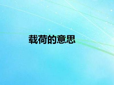 载荷的意思