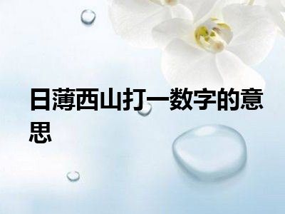 日薄西山打一数字的意思
