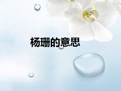 杨珊的意思