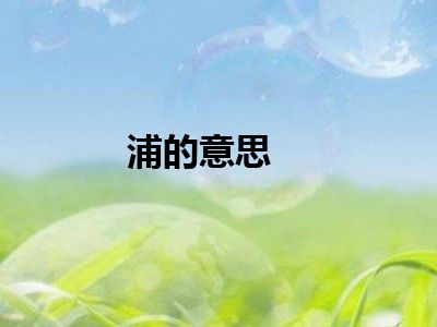 浦的意思