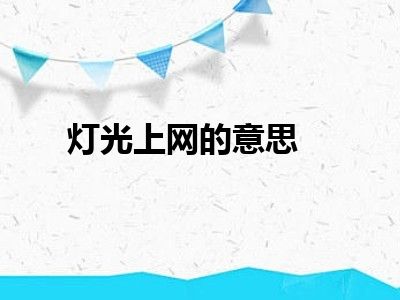 灯光上网的意思