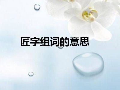 匠字组词的意思