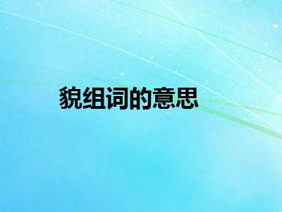 貌组词的意思