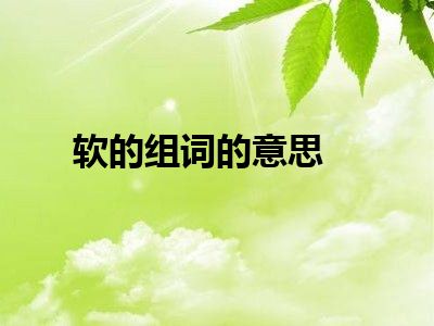 软的组词的意思