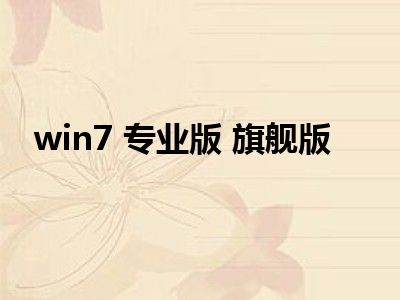 win7 专业版 旗舰版