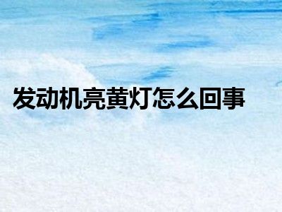 发动机亮黄灯怎么回事