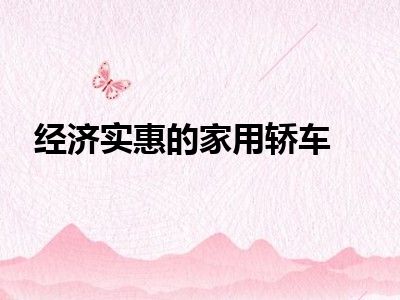 经济实惠的家用轿车