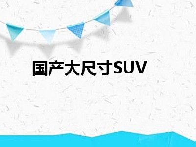 国产大尺寸SUV