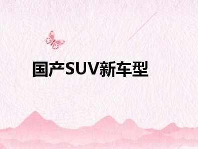 国产SUV新车型