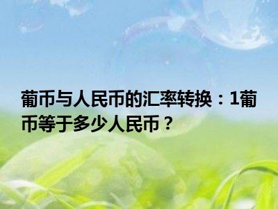 葡币与人民币的汇率转换：1葡币等于多少人民币？
