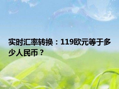 实时汇率转换：119欧元等于多少人民币？