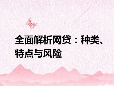 全面解析网贷：种类、特点与风险