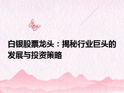 白银股票龙头：揭秘行业巨头的发展与投资策略