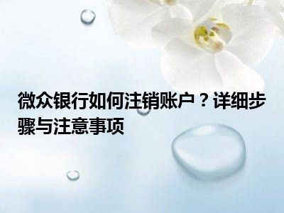 微众银行如何注销账户？详细步骤与注意事项