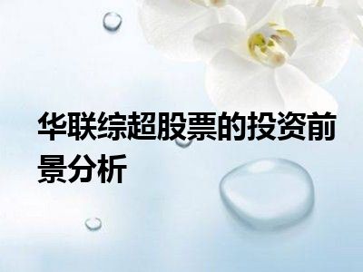 华联综超股票的投资前景分析