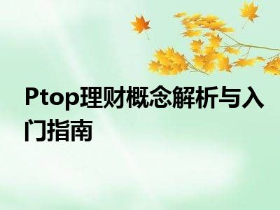 Ptop理财概念解析与入门指南