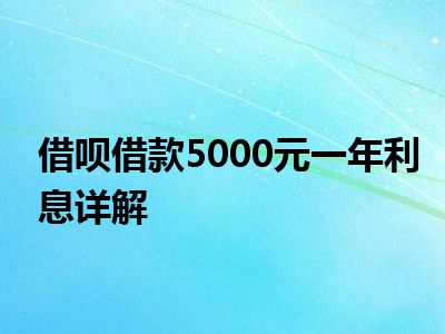 借呗借款5000元一年利息详解