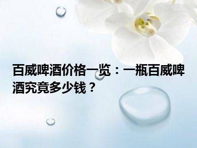 百威啤酒价格一览：一瓶百威啤酒究竟多少钱？