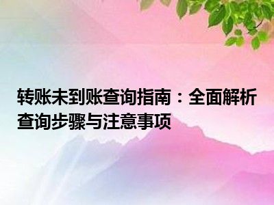 转账未到账查询指南：全面解析查询步骤与注意事项