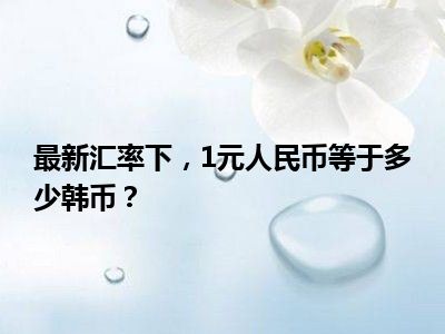 最新汇率下，1元人民币等于多少韩币？