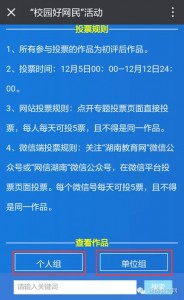 湖南省第五届网络文化节湖湘学子e路成长之校园好网民活动投票攻略