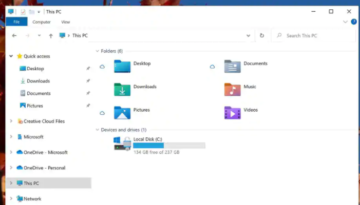 微软在最新的Windows 10版本中为回收站，文档文件夹等显示了重新设计的图标