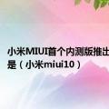 小米MIUI首个内测版推出的时间是（小米miui10）