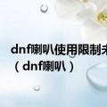 dnf喇叭使用限制未验证（dnf喇叭）