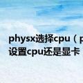 physx选择cpu（physx设置cpu还是显卡）