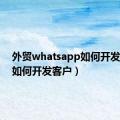 外贸whatsapp如何开发客户（如何开发客户）