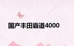 国产丰田霸道4000