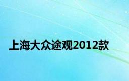 上海大众途观2012款